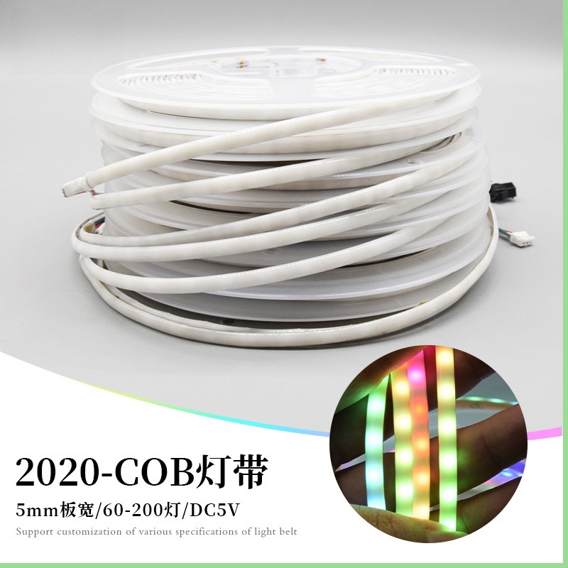 5mm内置2812/6812 0807 5V 单点单控 可编程 COB幻彩灯带